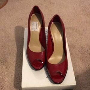 Patent Red Peep Toe Heel