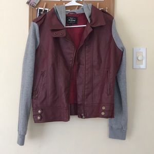 Burgundy leather jacket