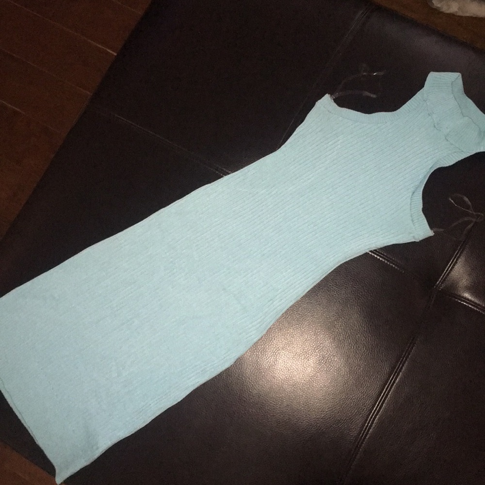 Turquoise Turtle neck Dress