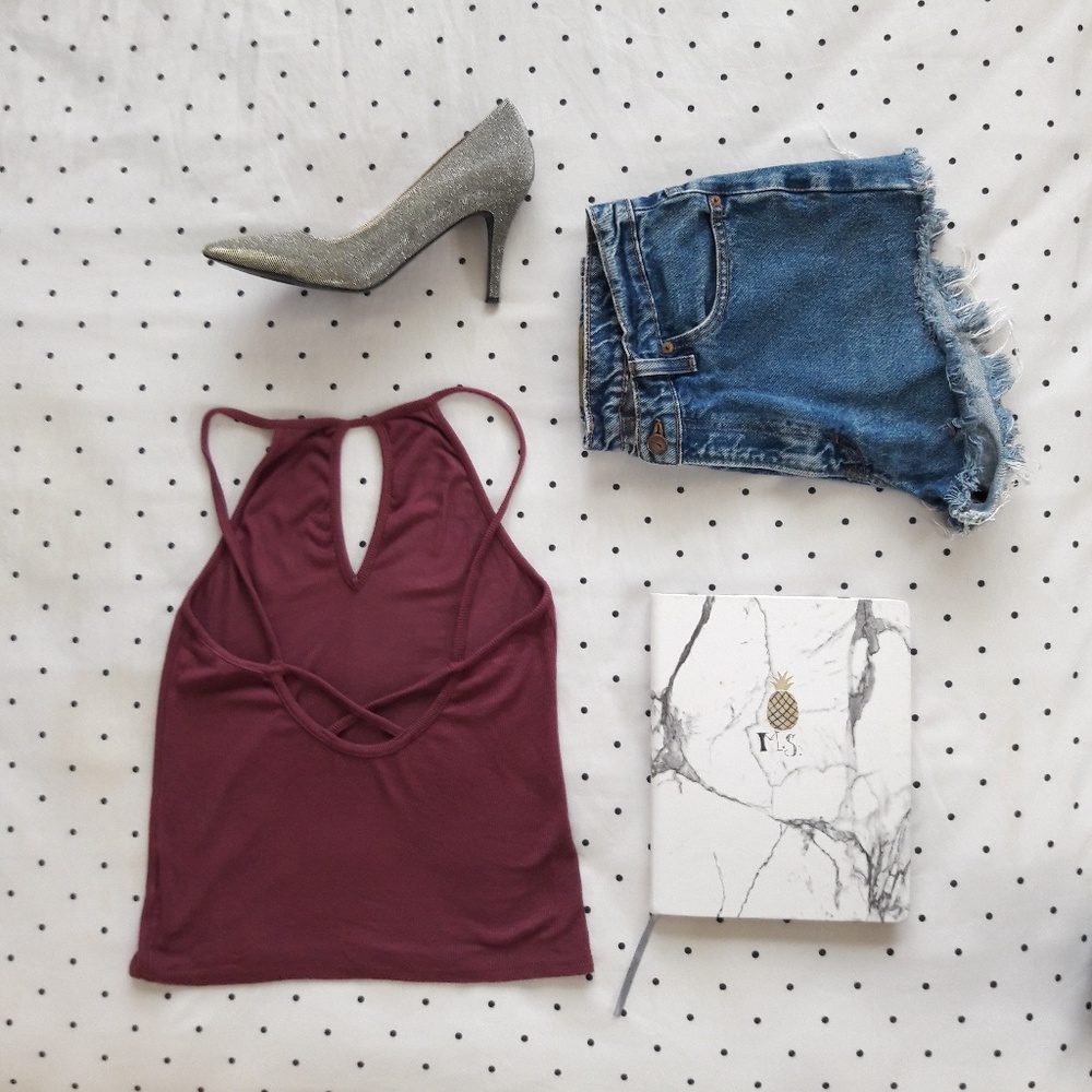Tank w/ Keyhole Front & Deep Criss-Cross Back