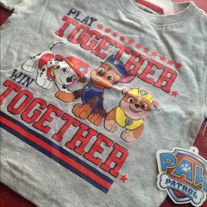 Paw patrol 3T gray short sleeve shirt