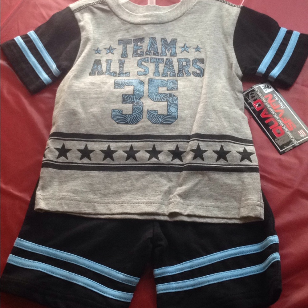 2 piece shirt and short set 12m all star