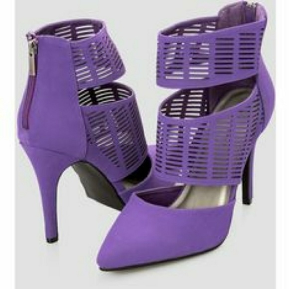 purple wide width heels