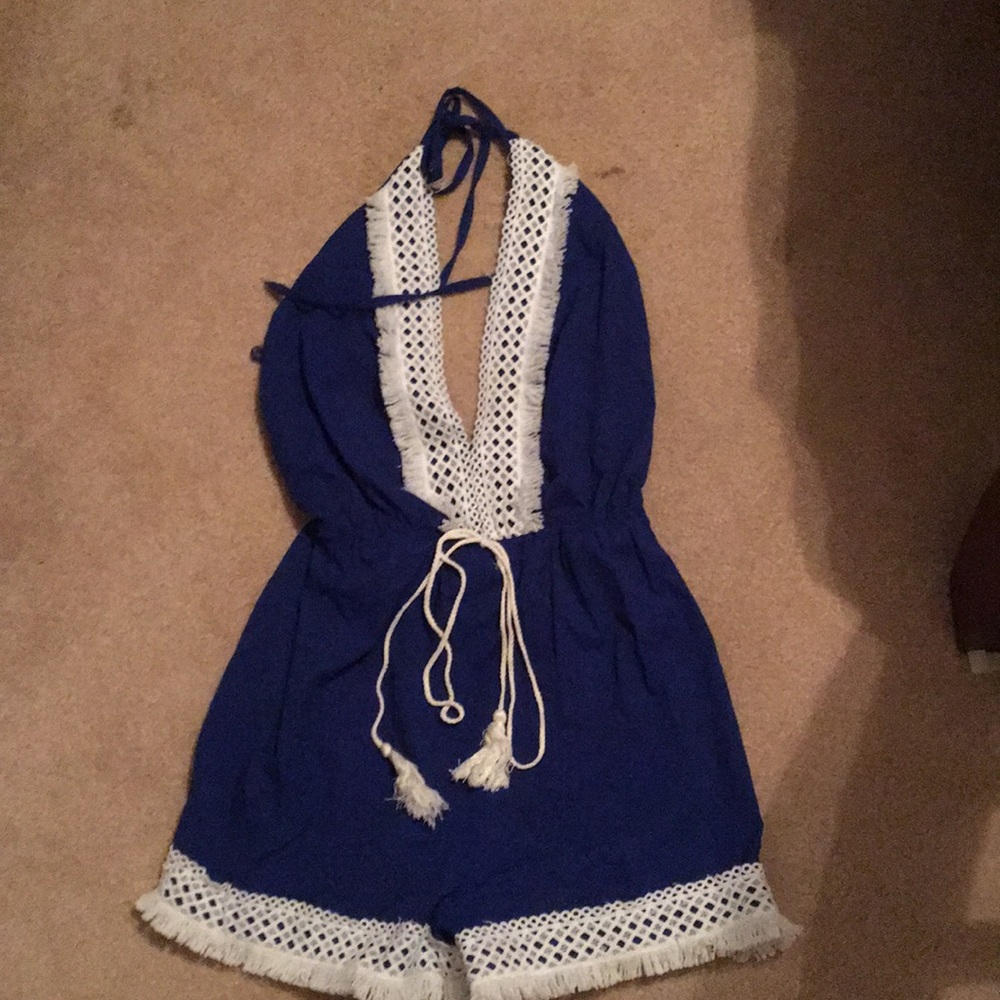 Blue Halter Romper