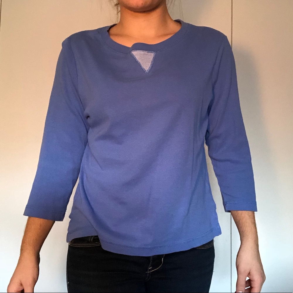 90’s nautical 3/4 sleeve shirt medium