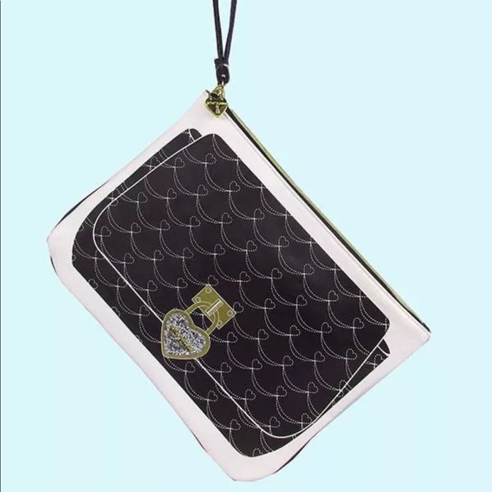 NWT BETSEY JOHNSON EVENING BAG WHITE/BLACK
