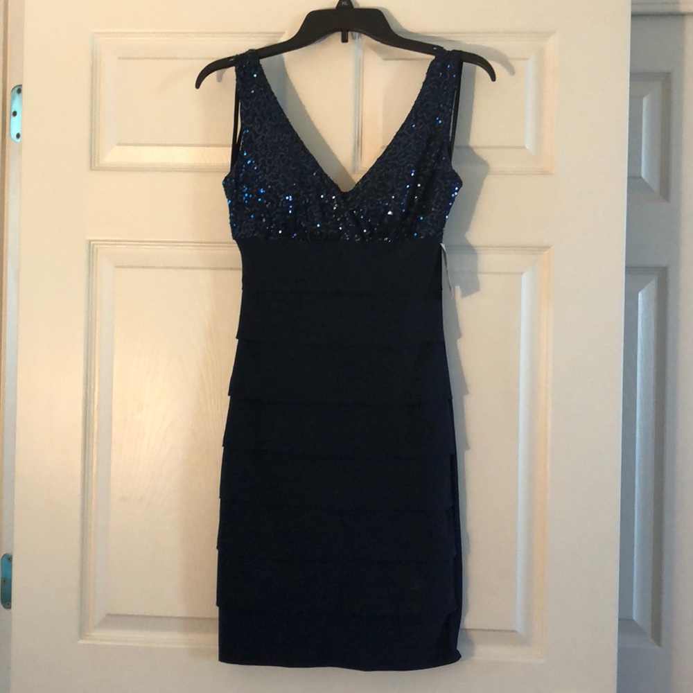 B. Darlin navy blue cocktail dress