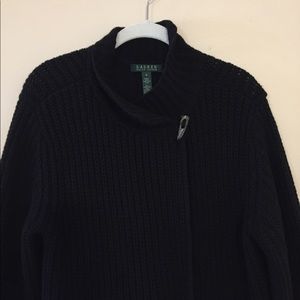 Long black wool sweater