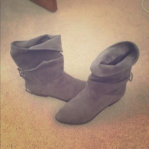 Gray Suede Booties