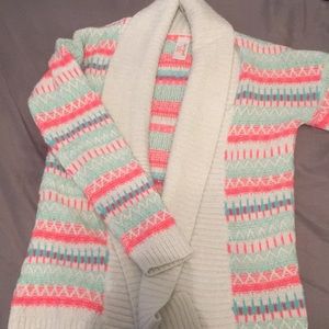 kids XL(14-16) knitted pink,blue,white sweater