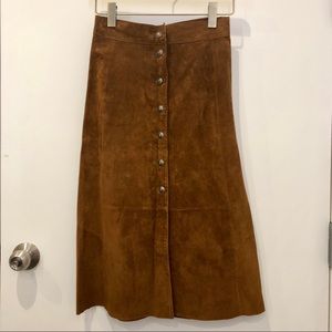 Zara Suede Mid Length Skirt