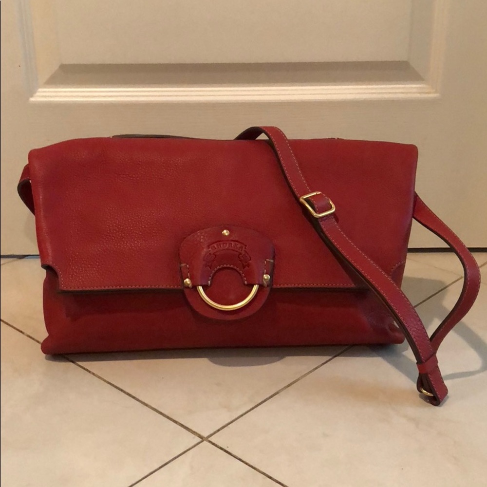 Ghurka Sarda Military Red Leather Handbag