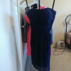 Strapless Navy Dress