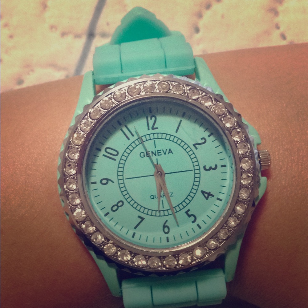 Bright sky blue watch