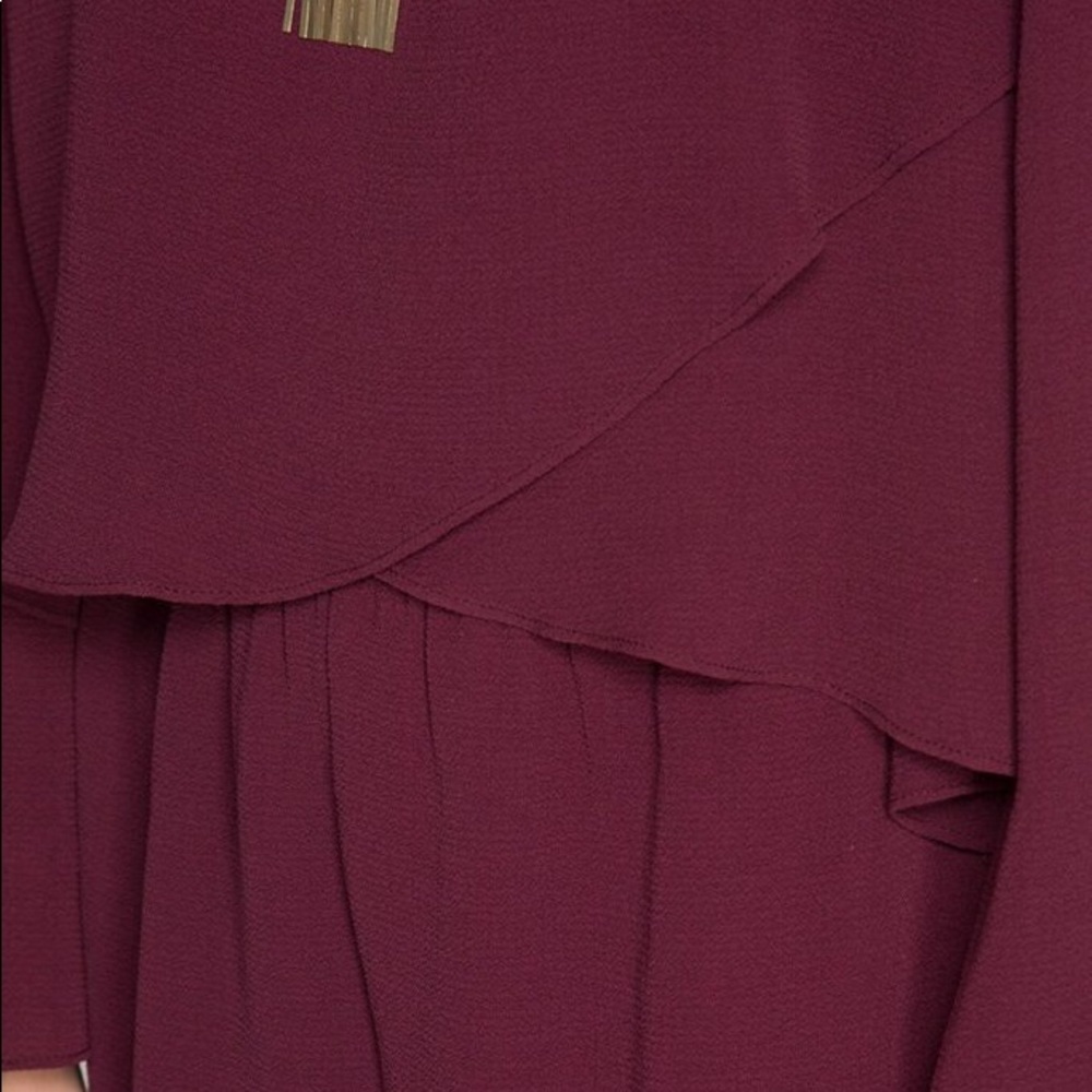 Flared Long Sleeved Romper- Plum - Picture 6 of 6