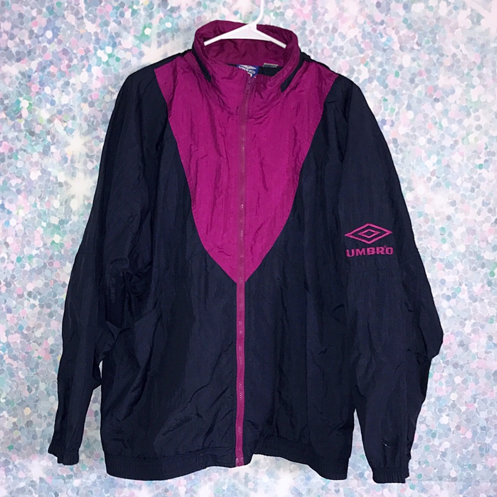 Men's VTG Hot Pink and Navy Windbreaker Jacket