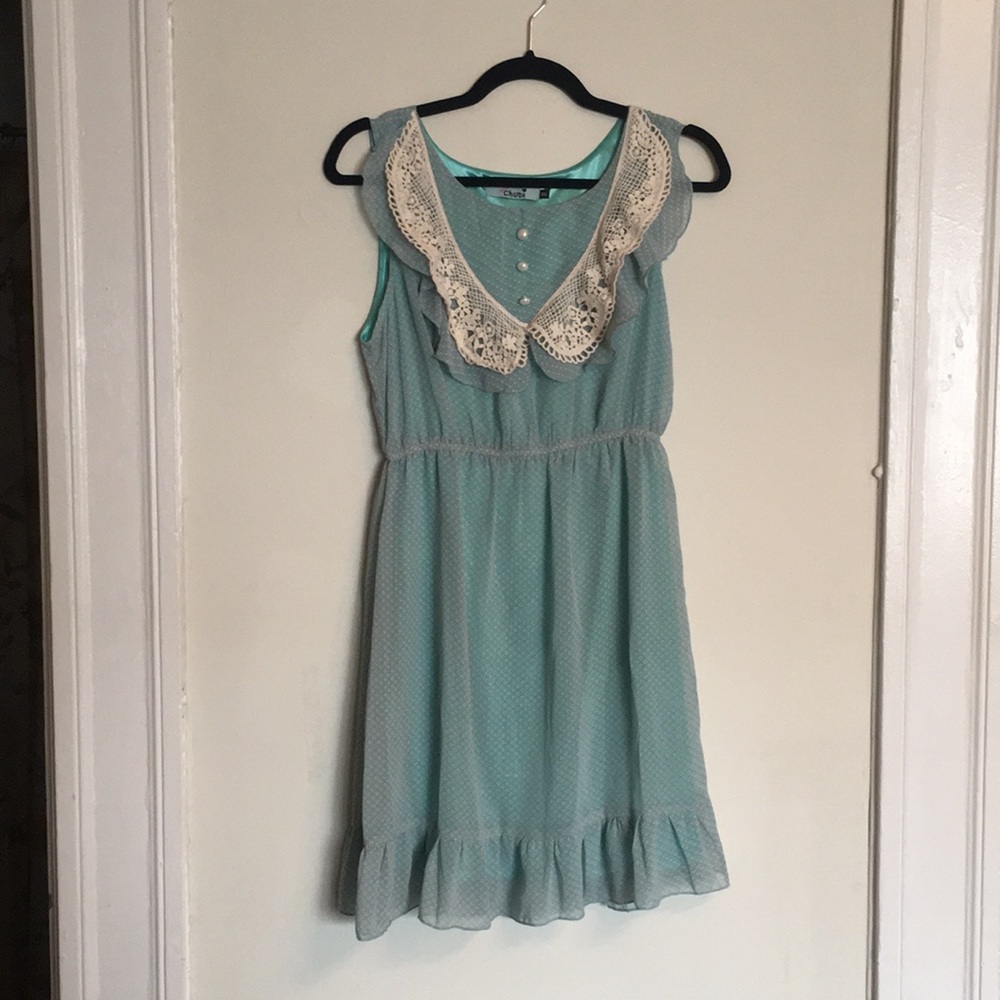 Collared Polka Dot Babydoll Dress