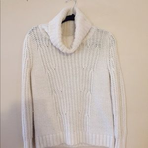 Cream Turtleneck Sweater.