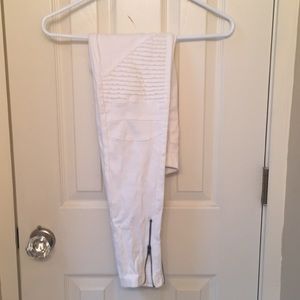 White moto legging