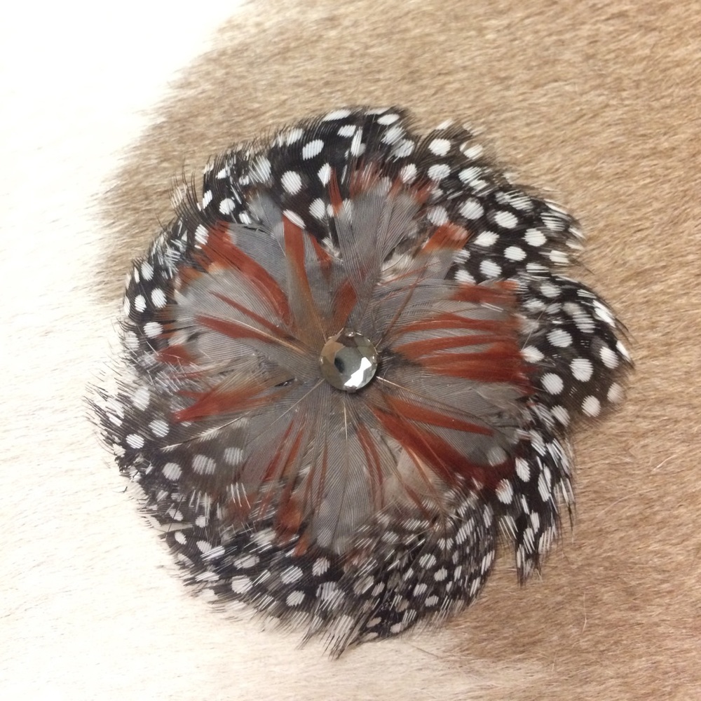 Feather Flower Pin/Hair clip