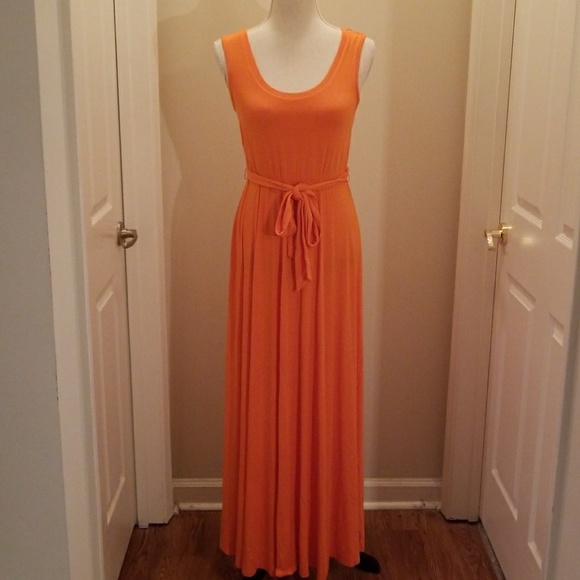 orange summer maxi dresses