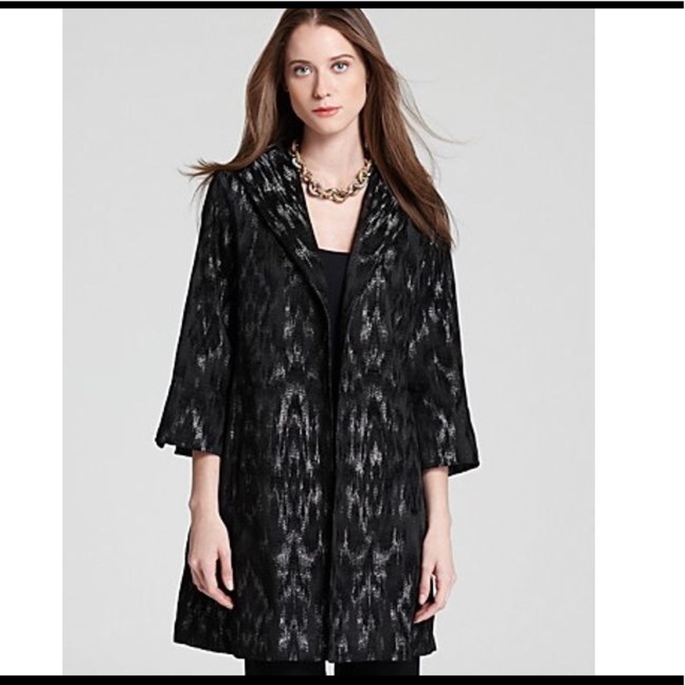 Eileen Fisher Blurred Ikat Jacquard 3/4 Sleeve