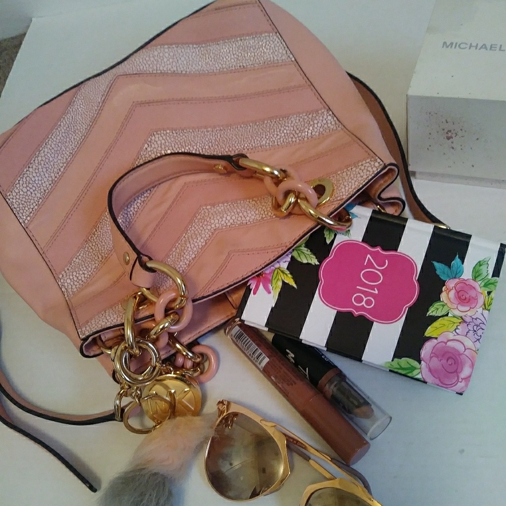 Coral color Michael Kors purse