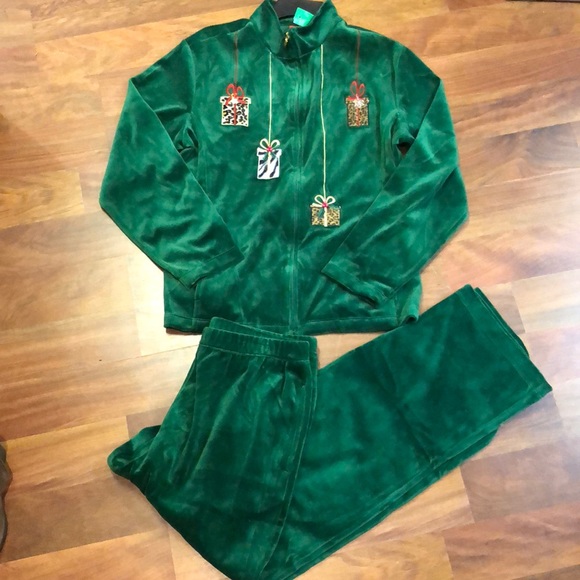 green velour jumpsuit