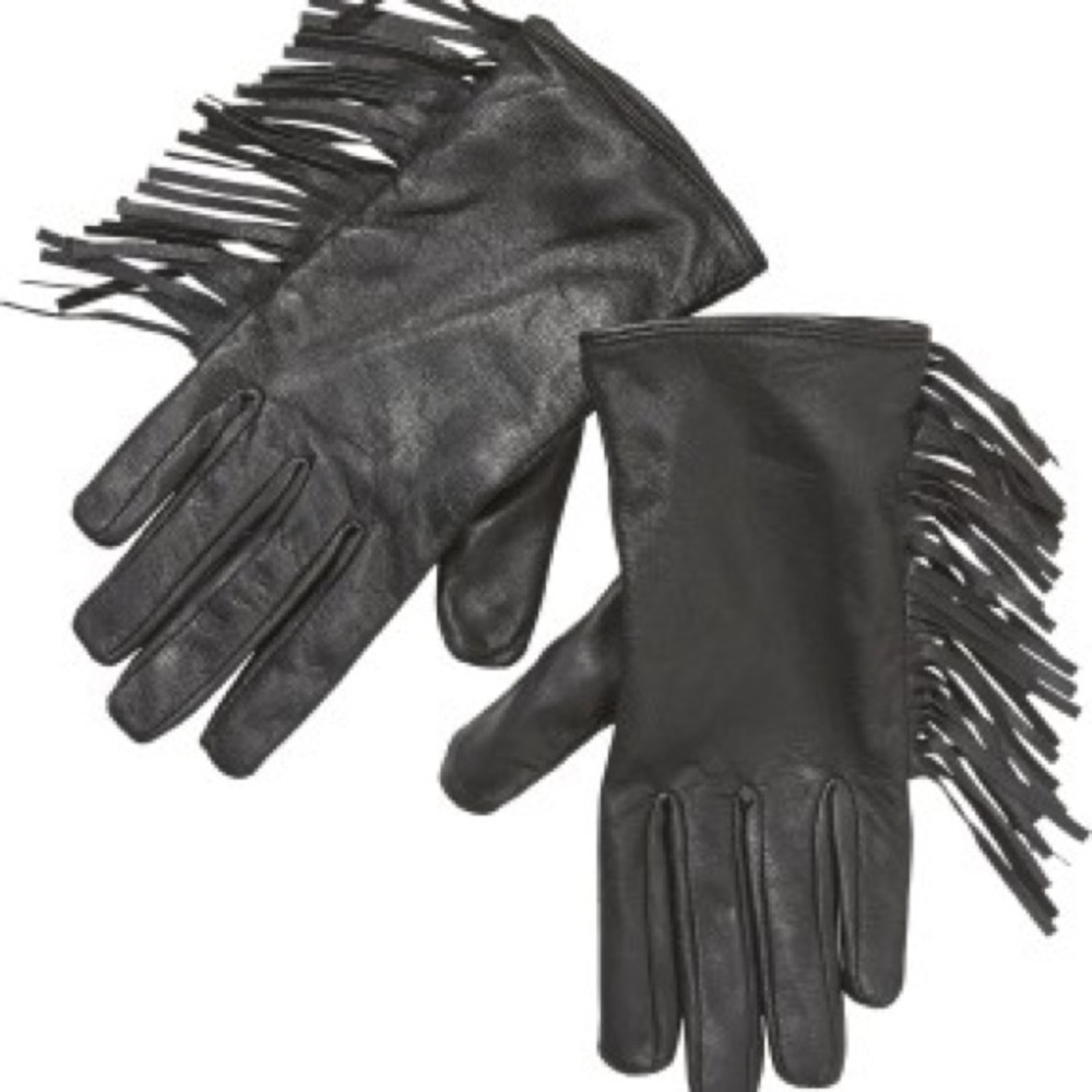 SCOTCH & SODA leather gloves with fringe detail