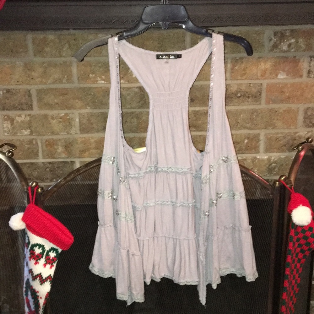 Grey vest with sequin detail