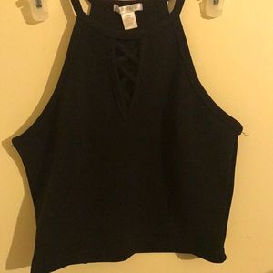 Caged Black Crop Top