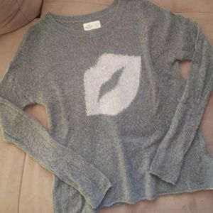 Sheer Overlay Lips Sweater