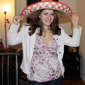 Banana Republic Peplum V-Neck Silk Top