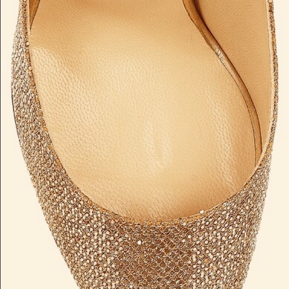 Jimmy Choo Bello glittered twill wedge pumps 38.5 - Picture 2 of 6