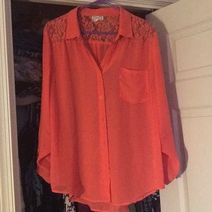 Sheer Orange Blouse