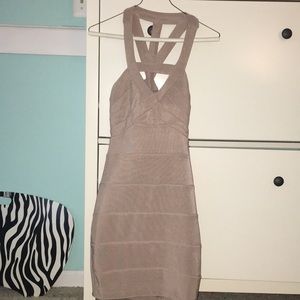 Nude promgirl bodycon dress