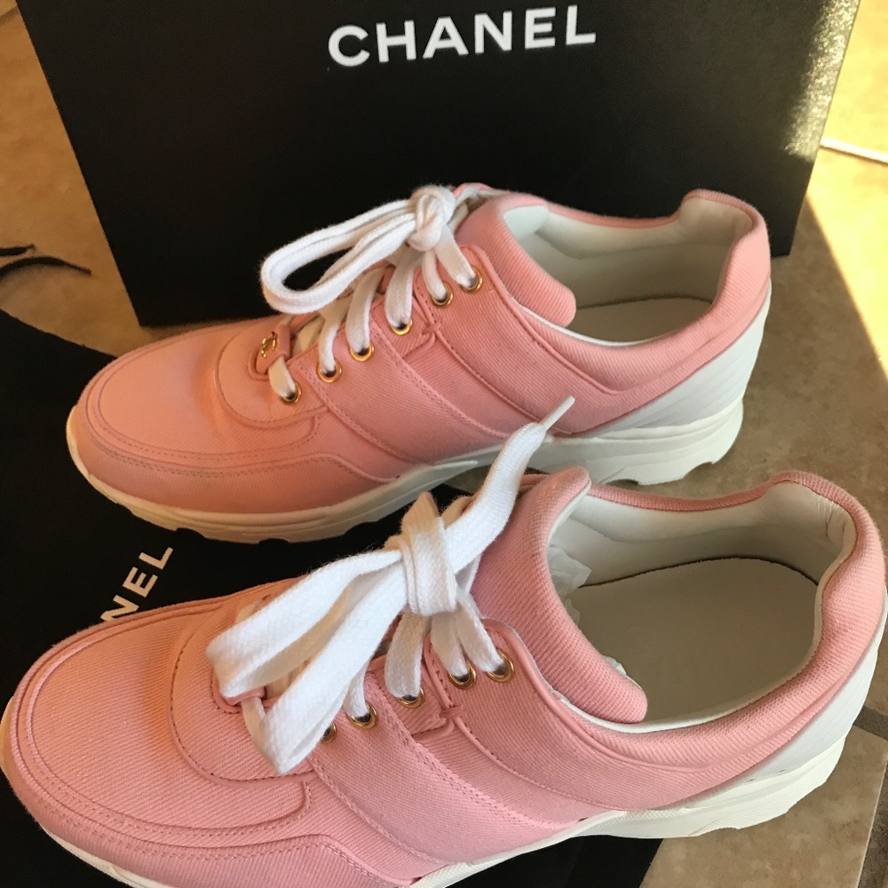 Chanel Pink Tennis Shoes