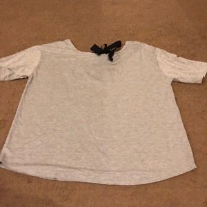 Oversized gray top with bow in the back