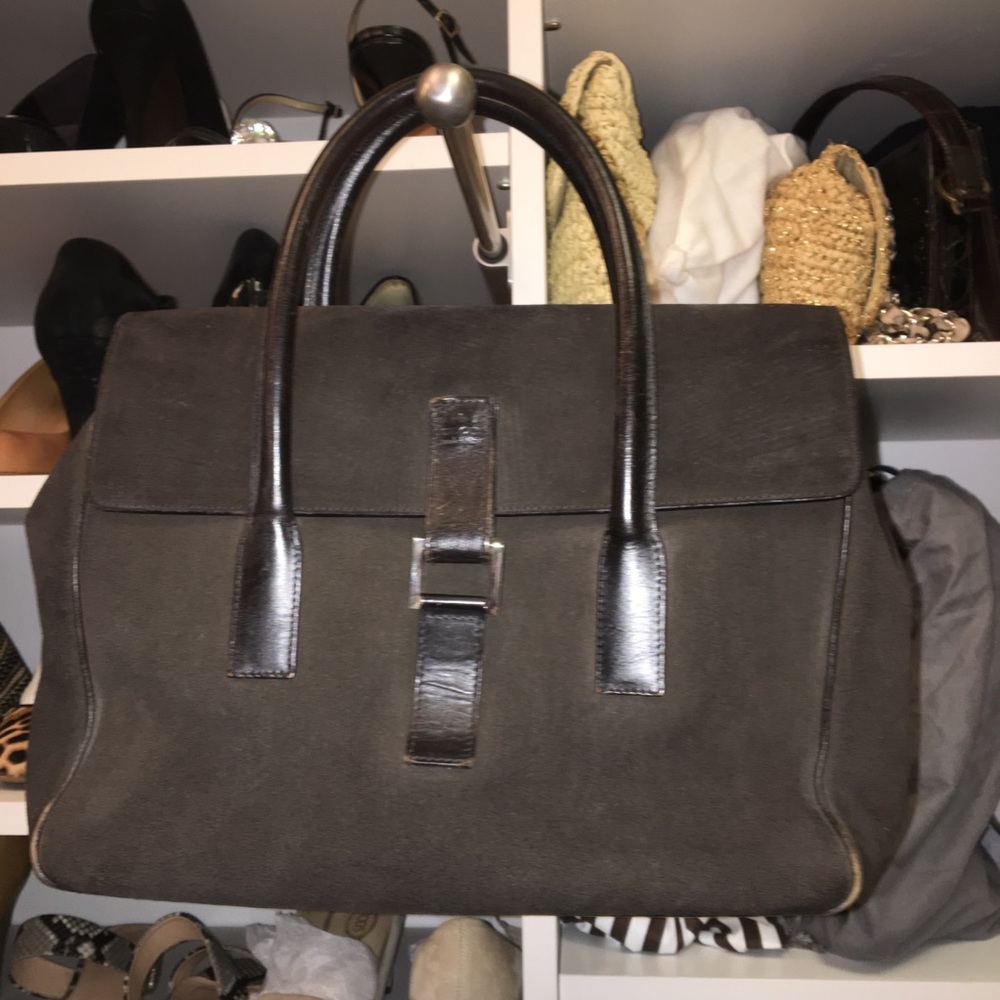 Gucci vintage handbag- brown suede