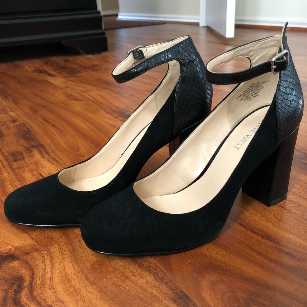 Nine West Round Toe Pump with Ankle Strap