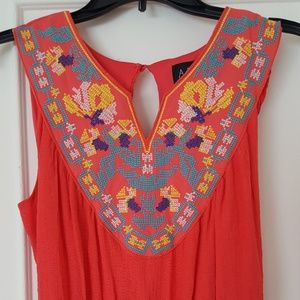 Bright Sleeveless Hi Low Dress