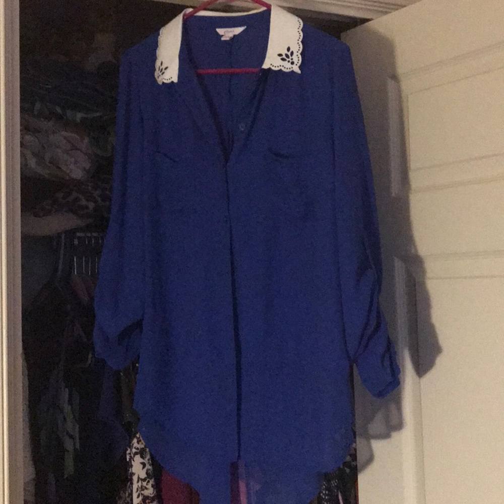 Candie’s Sheer Blue Blouse