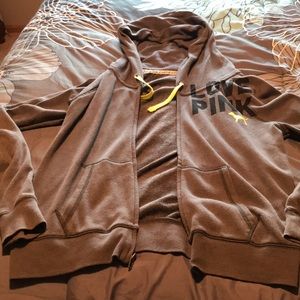 Pink zip up sweatshirt