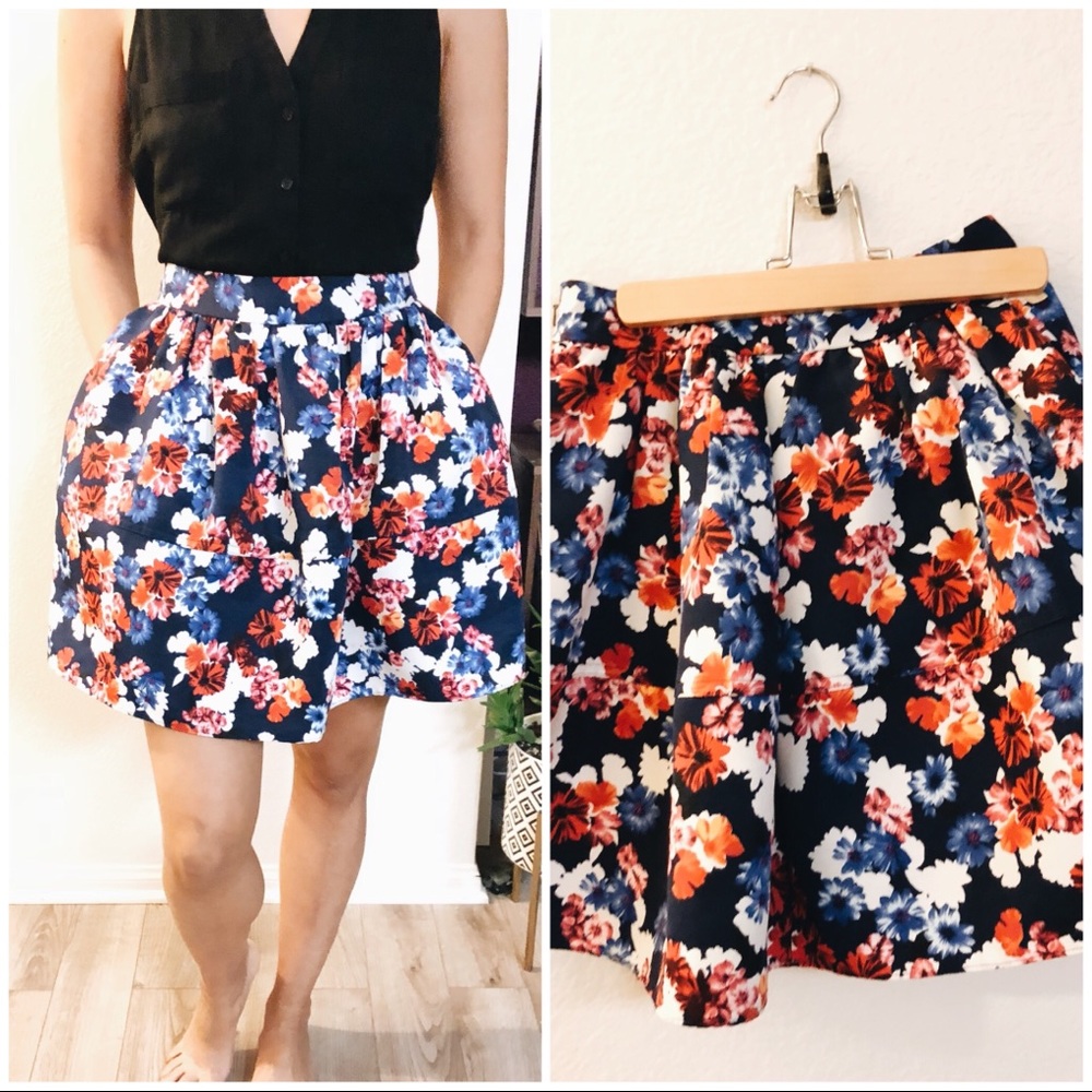 Express floral skirt