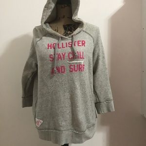 Hollister Grey and Pink hoodie