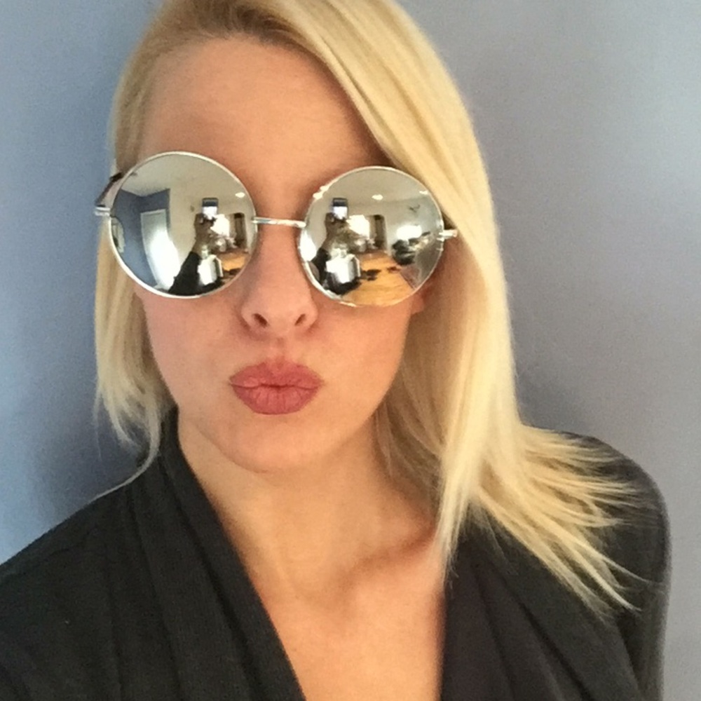 Oversized Lennon Mirror Sunglasses Silver - Picture 6 of 6