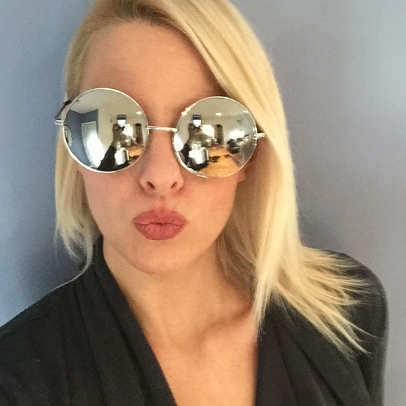 Oversized Lennon Mirror Sunglasses Silver - Picture 6 of 6