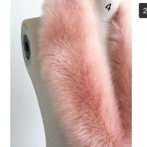 Pink Fur Collar Wrap Scarf