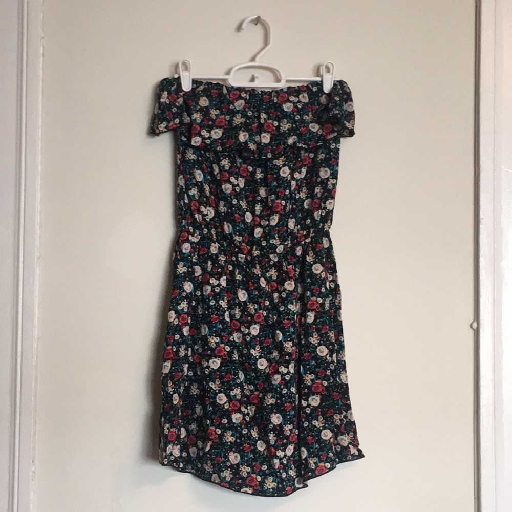 Strapless Floral Dress