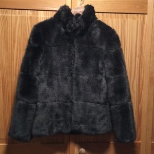 Zara basic faux fur coat/jacket size XS